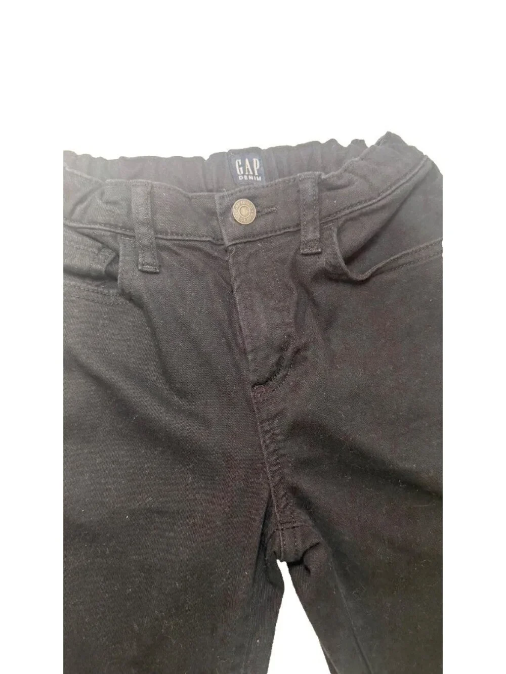 GAP Denim Boys Size 12 Black Jeans Original Fit Elastic Waist Adjustable Youth